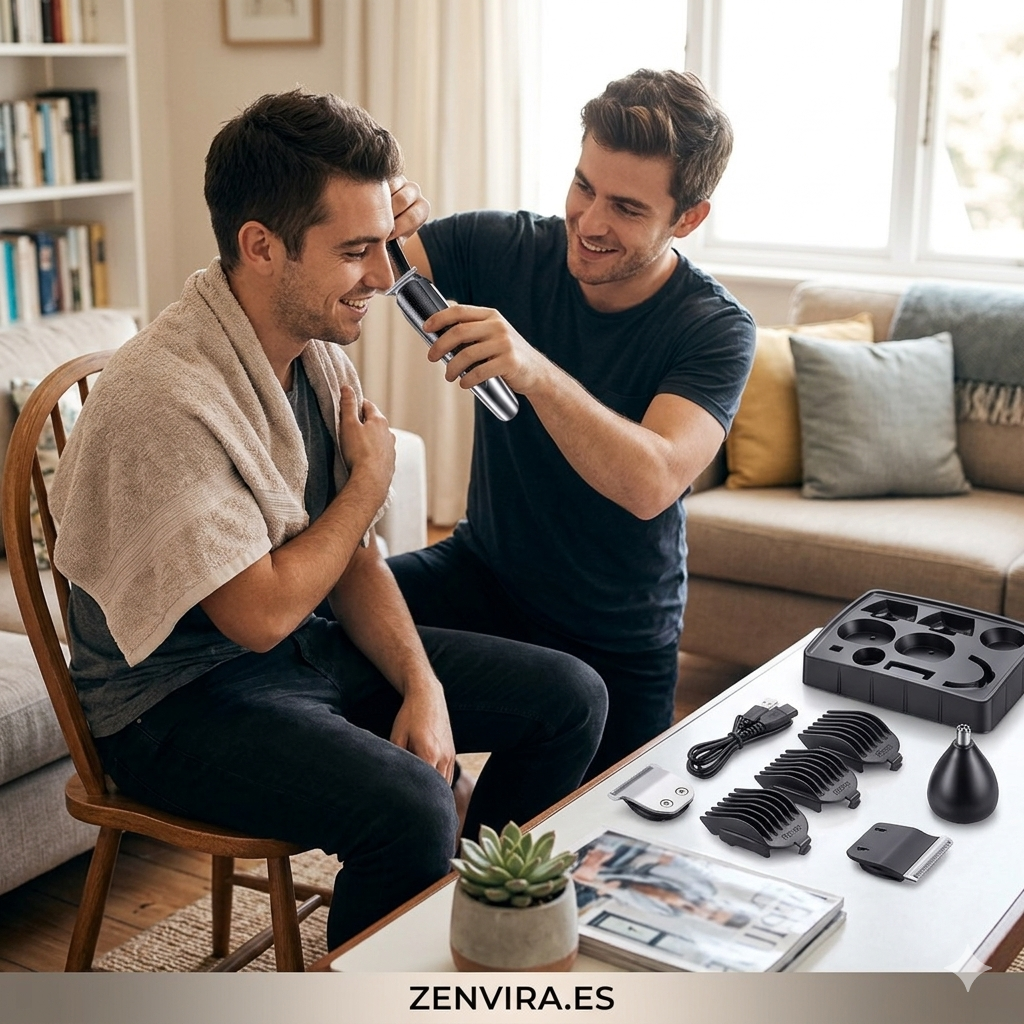Recortadora Profesional 5 en 1 para Hombre – Impermeable, Precisión Total y Uso Sin Cable