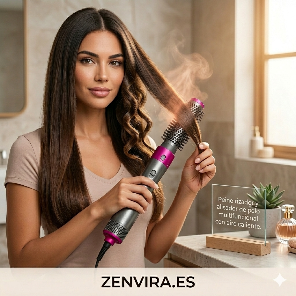Cepillo Moldeador 2 en 1 Profesional – Liso Perfecto o Rizos con Volumen en Minutos