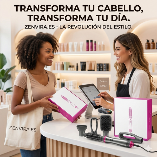 Cepillo Moldeador 2 en 1 Profesional – Liso Perfecto o Rizos con Volumen en Minutos